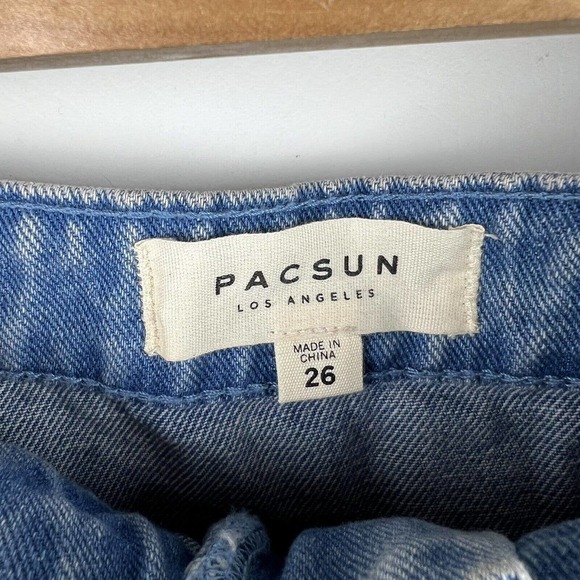 Pacsun Denim Skirt Womens Size 26 Blue Jean Mini Skirt Bohemian Zip Front - Picture 4 of 9